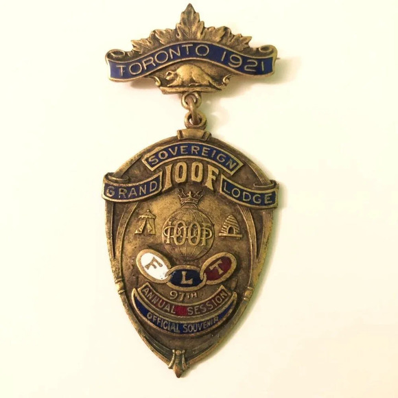 Vintage 1921 Toronto Sovereign 97th Annual Session Grand Lodge  Membership Pin - Picture 7 of 8